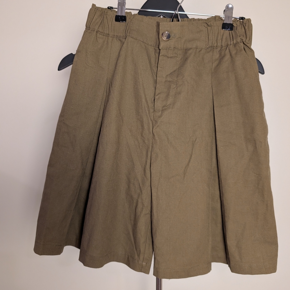 NWT Women's Tan Pleated Front Shorts 100% Linen Size S